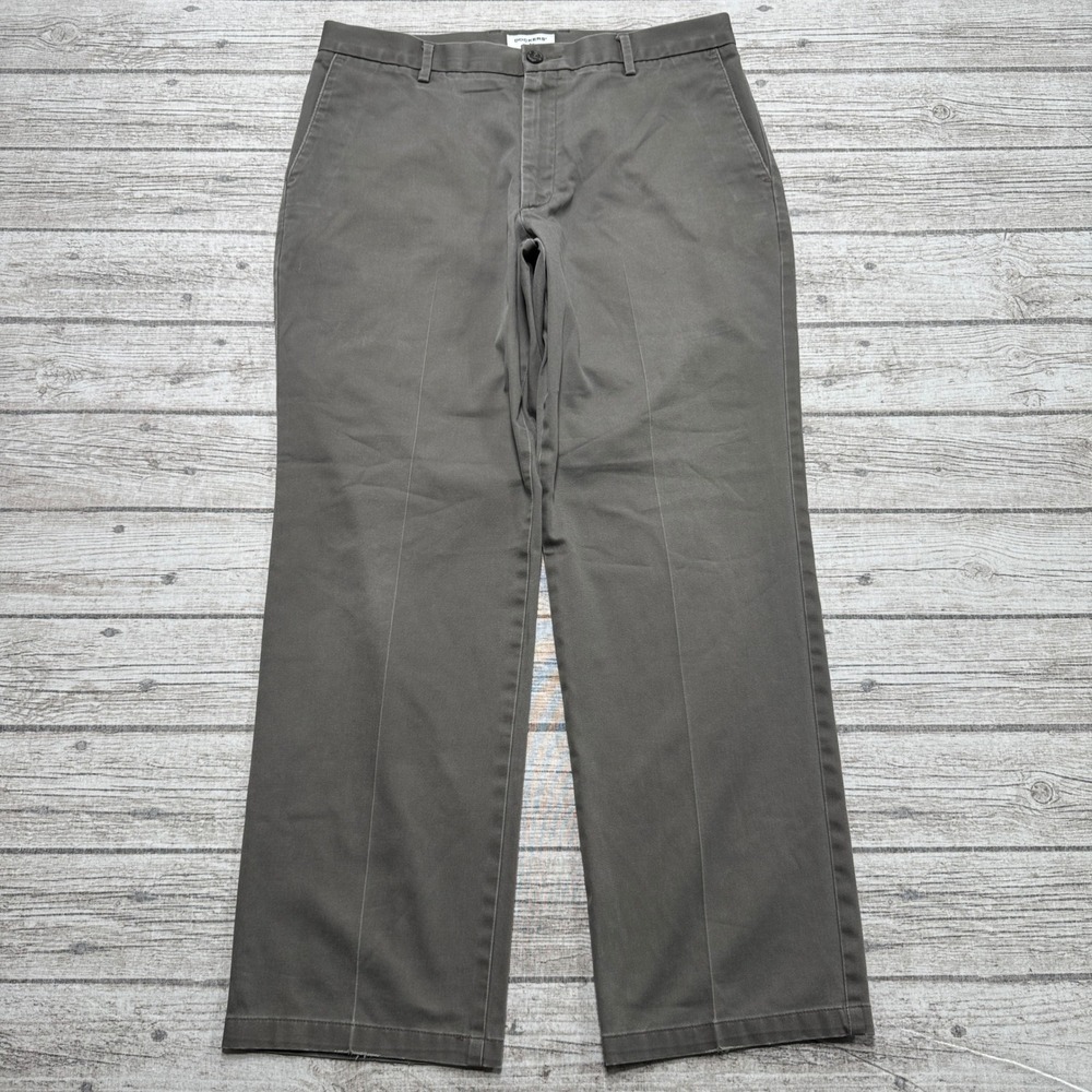 Dockers Dress Pants Men's 34x30 Gray Classic Fit Straight Leg Flat Front Trouser